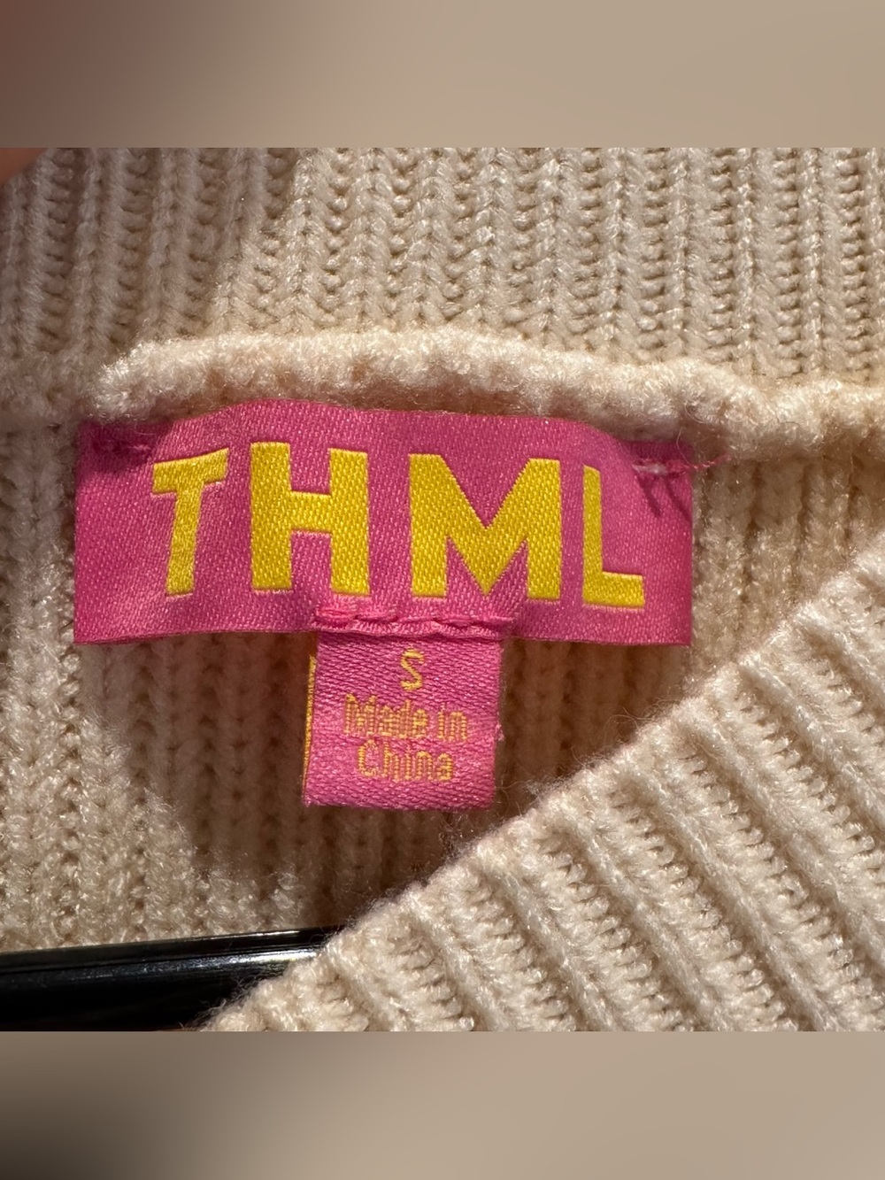 THML Women's Small Ribbed Knit Sweater Pink Orange Yellow - Picture 3 of 4